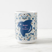 ZEN:Soft Blue & White Serenity Customizable Kaffeetasse (Mittel)