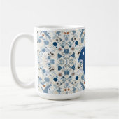 ZEN:Soft Blue & White Serenity Customizable Kaffeetasse (Links)
