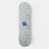 ZEN：Soft Blue & White Serenity Customizable  Skateboard (Vorderseite)