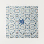 ZEN:Soft Blue & White Serenity Customizable Wandteppich (Vorderseite (Horizontal))