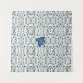 ZEN:Soft Blue & White Serenity Customizable Wandteppich (Vorderseite)