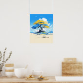 Zen Solitude: Minimalist Golden Tree  Poster (Küche)