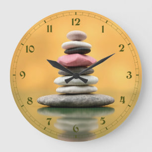 Zen Spirituelle Steine Balance therapeutische Kuns Große Wanduhr