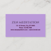 Zen Spirituelle Wellness Meditation Yoga Instructo Visitenkarte (Rückseite)