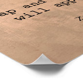 Zen-Sprichwort-Zitat auf Sepia Poster (Ecke)