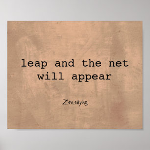 Zen-Sprichwort-Zitattext auf Sepia Poster