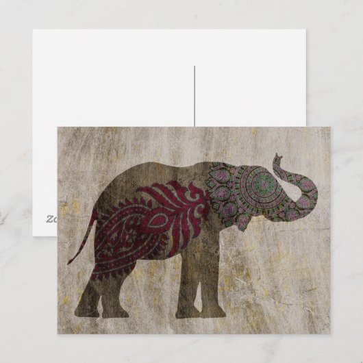 Zen-Stammeselephant Postkarte (Vorne/Hinten)