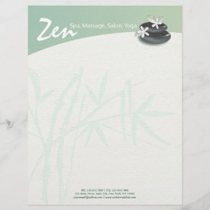 ZEN Stein Bambus YOGA SPA Massage-Therapie-Salon Briefbogen