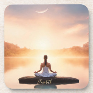 Zen Stein Meditation Mädchen Getränkeuntersetzer