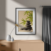 Zen-Stein-Stack - Minimale Japandi-Wandkunst Poster