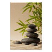 Zen-Stein-Stack - Minimale Japandi-Wandkunst Poster (Vorderseite)