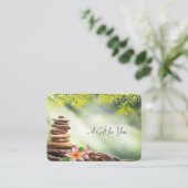 Zen-Steine, Blume, Wellness-Center, Massage Rabattkarte (Stehend Vorderseite)