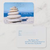 Zen-Steine, Ozean, Konfetti, Wellness-Center, Mass Rabattkarte (Vorne/Hinten)