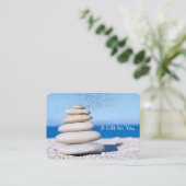 Zen-Steine, Ozean, Konfetti, Wellness-Center, Mass Rabattkarte (Stehend Vorderseite)