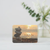 Zen-Steine, Ozean, Sonnenuntergang, Konfetti, Well Rabattkarte (Stehend Vorderseite)