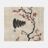 Zen Steine Sakura Baum Fleecedecke (Vorderseite (Horizontal))
