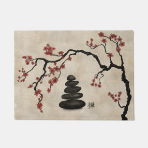 Zen Steine Sakura Baum Fußmatte