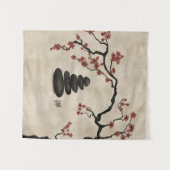Zen Steine Sakura Baum Wandteppich (Vorderseite (Horizontal))