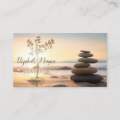 Zen-Steine, Sonnenaufgang, Gold-Tree-Silhouette Visitenkarte (Vorderseite)