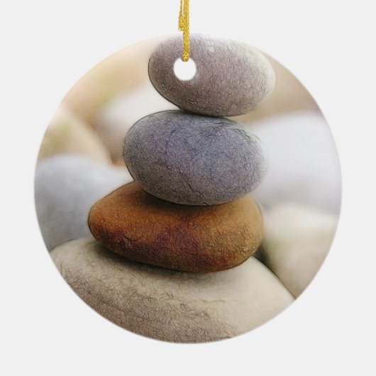 Zen-Steingarten Keramik Ornament (Hinten)