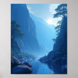 Zen-Stille in Blau Poster