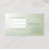 ZEN Stone Bamboo WELLNESS-CENTER Massage Therapist Terminkarte (Rückseite)