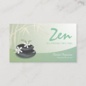 ZEN Stone Bamboo WELLNESS-CENTER Massage Therapist Terminkarte (Vorderseite)