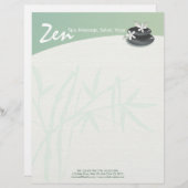 ZEN Stone Bamboo YOGA WELLNESS-CENTER Massage Ther Briefbogen (Vorne/Hinten)