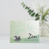 ZEN Stone Bamboo YOGA WELLNESS-CENTER Massage Ther Postkarte (Stehend Vorderseite)