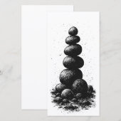 Zen Stone Cairn – Minimalist Ritual Invitation (Vorne/Hinten)