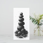 Zen Stone Cairn – Minimalist Ritual Invitation (Stehend Vorderseite)