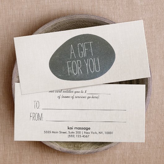 Zen Stone Massage Therapeut Geschenkgutschein