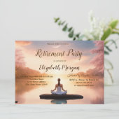 Zen Stone Meditation Mädchen Ruhestandsfeier  Einladung (Stehend Vorderseite)
