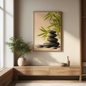 Zen Stone Stack - Minimal Japandi Wall Art Print Poster