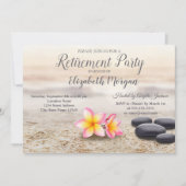 Zen Stones, Blume Party für die Altersversorgung Einladung (Vorderseite)