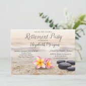 Zen Stones, Blume Party für die Altersversorgung Einladung (Stehend Vorderseite)