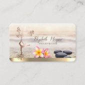 Zen Stones, Blume, Rose Gold Tree Frauen Silhouett Visitenkarte (Vorderseite)