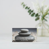 Zen Stones Massage Therapeut Visitenkarte (Stehend Vorderseite)