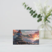 Zen Stones Massage Therapeut Visitenkarte (Stehend Vorderseite)