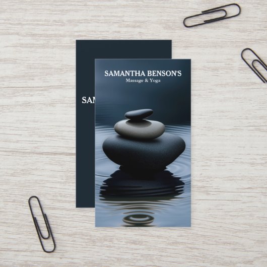 Zen Stones Massage Therapeut Visitenkarte (Vorderseite/Rückseite Beispiel)