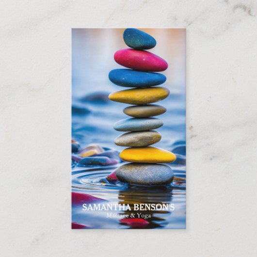 Zen Stones Massage Therapeut Visitenkarte (Vorderseite)