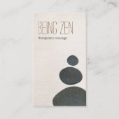Zen Stones Massage Therapist & Meditation Lehrer Visitenkarte (Vorderseite)