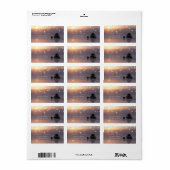 Zen Stones, Sonnenuntergang, Imitate Goldrevier Co Adressaufkleber (Vorne)