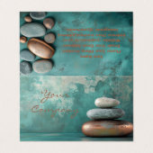 Zen Stones Spa Wellness Tranquility and Balance Visitenkarten (Außenseite Aufgefaltet)