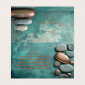 Zen Stones Spa Wellness Tranquility and Balance Visitenkarten (Innenseite Aufgefaltet)
