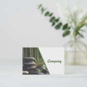 Zen Stones Spa Wellness tranquility white green  Visitenkarte (Stehend Vorderseite)