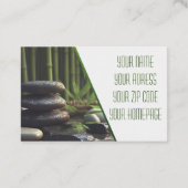Zen Stones Spa Wellness tranquility white green  Visitenkarte (Rückseite)