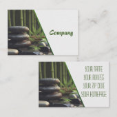 Zen Stones Spa Wellness tranquility white green  Visitenkarte (Vorne/Hinten)