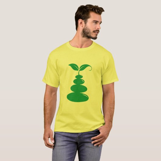 Zen Stones Sprout Minimalist Eco Growth T-Shirt (Vorne ganz)