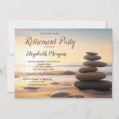 Zen Stones Sunrise Retirement Party Einladung (Vorderseite)
